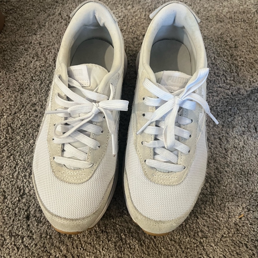 Puma Classic White Lace-Up Sneakers